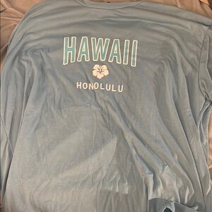 SHEIN Light Blue Hawaii Honolulu Tee